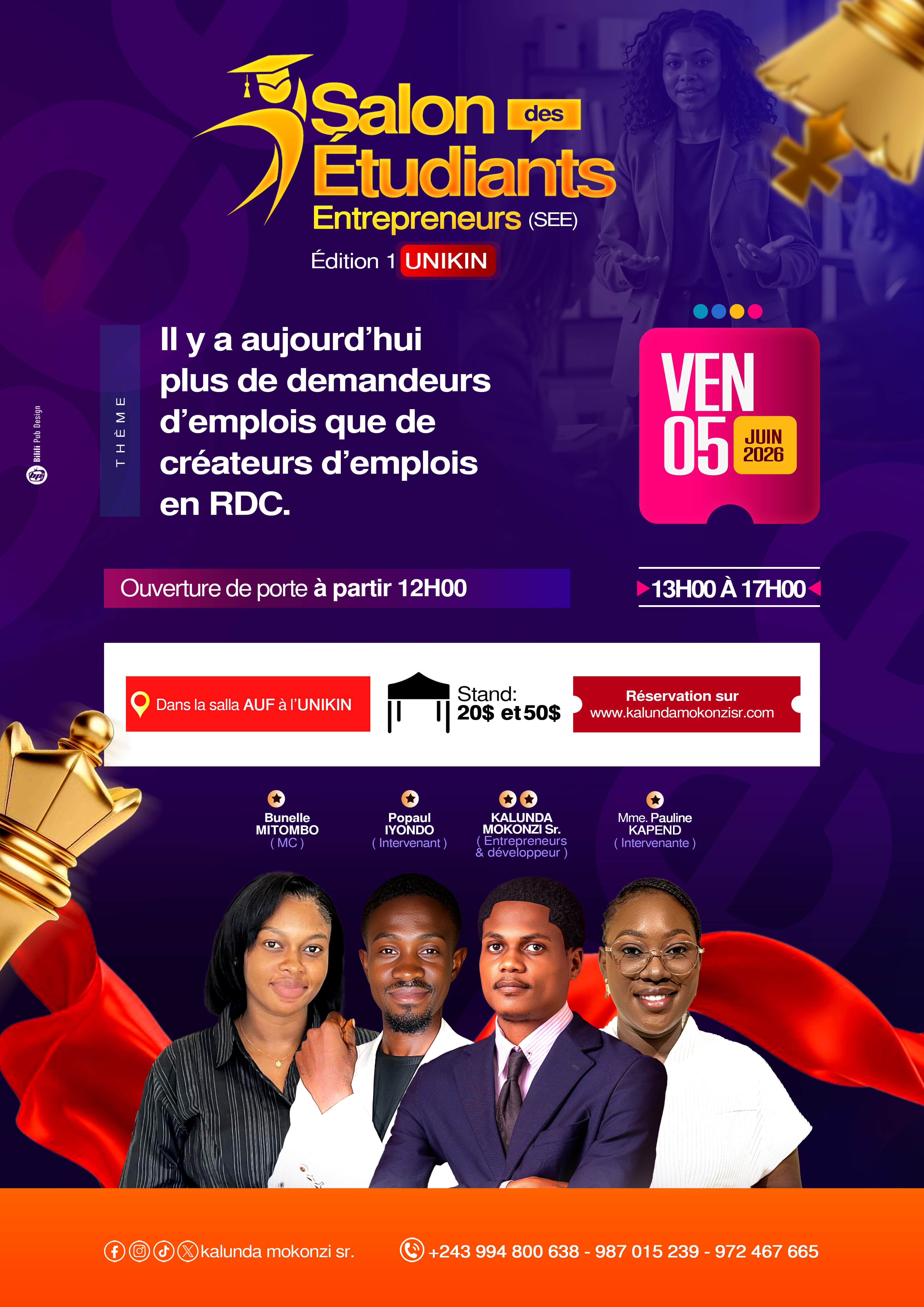 Affiche officielle Salon des Étudiants Entrepreneurs — Édition I