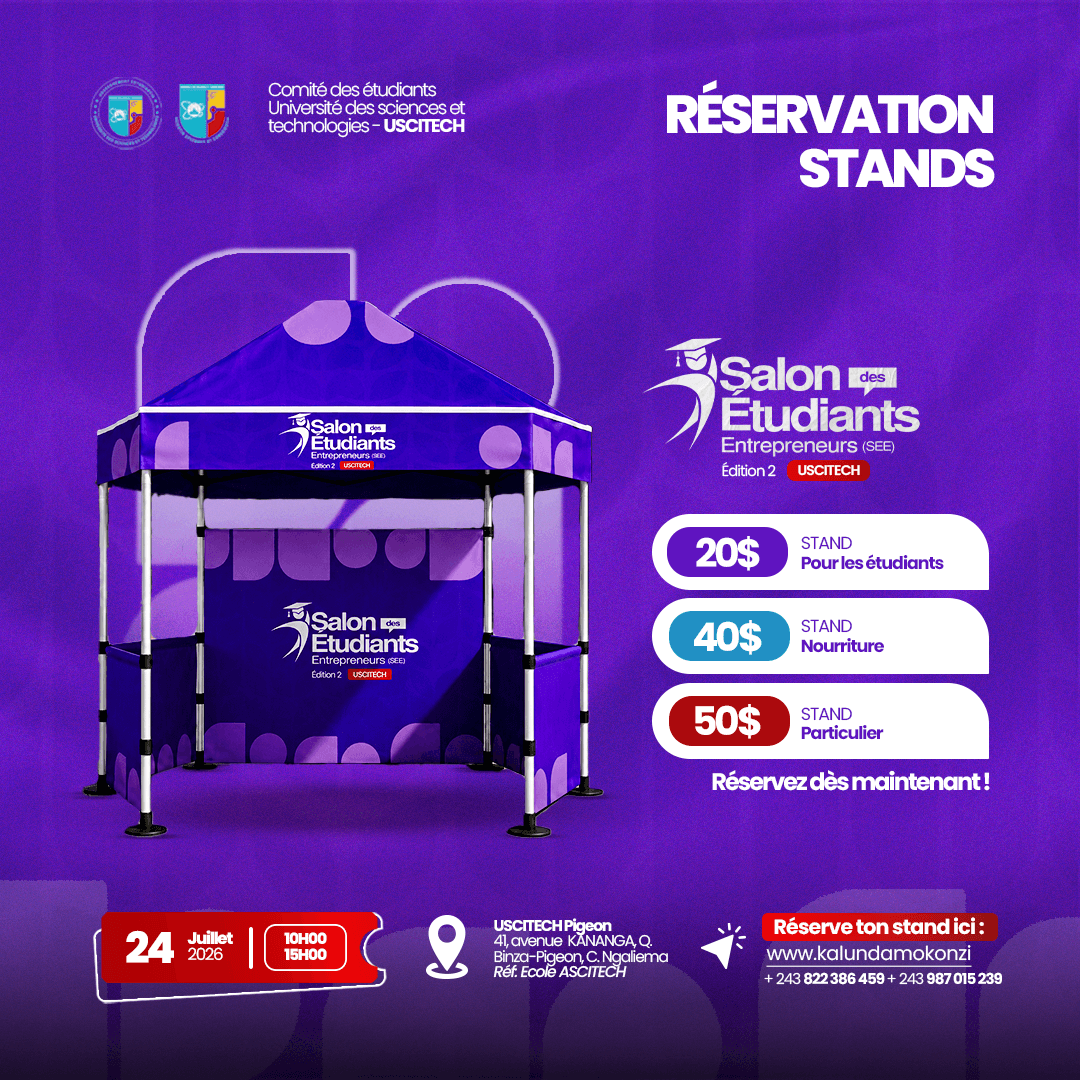 Réservation stands — Salon des Étudiants Entrepreneurs — Édition II